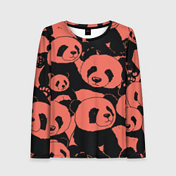 Лонгслив женский С красными пандами, цвет: 3D-принт
