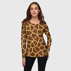 Лонгслив женский Текстура жирафа, цвет: 3D-принт — фото 2
