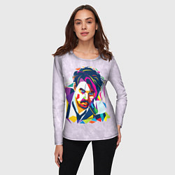 Лонгслив женский Геометрический портрет Джонни Деппа, цвет: 3D-принт — фото 2