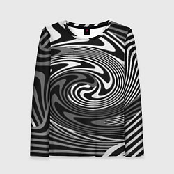 Лонгслив женский Black and white abstract pattern, цвет: 3D-принт
