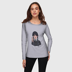 Лонгслив женский Уэнсдей Аддамс Арт, цвет: 3D-принт — фото 2