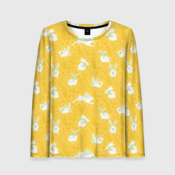 Лонгслив женский Кролики на пшеничном поле, цвет: 3D-принт