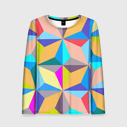Женский лонгслив Полностью разноцветный ромбический паттерн