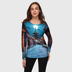 Лонгслив женский Пагода ясака, цвет: 3D-принт — фото 2