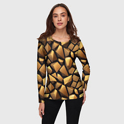 Лонгслив женский Каменные соты, цвет: 3D-принт — фото 2