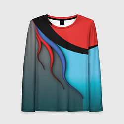 Лонгслив женский Разноцветные ручейки, цвет: 3D-принт