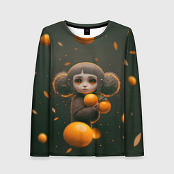 Лонгслив женский Милая девушка с мандаринами, цвет: 3D-принт
