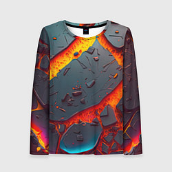 Лонгслив женский Мультяшная лава, цвет: 3D-принт