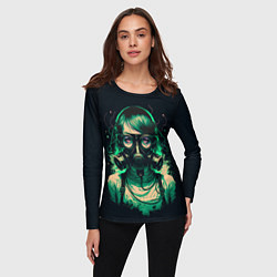 Лонгслив женский Girl in Gasmask, цвет: 3D-принт — фото 2
