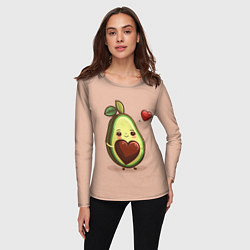 Лонгслив женский Влюбленная авокадо - парные, цвет: 3D-принт — фото 2