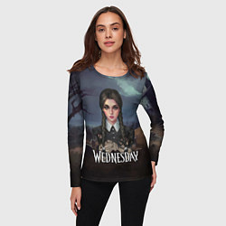 Лонгслив женский Уэнсдэй арт, цвет: 3D-принт — фото 2