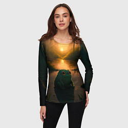 Лонгслив женский Лягушонок Пепе у себя дома, цвет: 3D-принт — фото 2