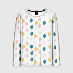 Лонгслив женский Узор из воздушных шариков и котов, цвет: 3D-принт