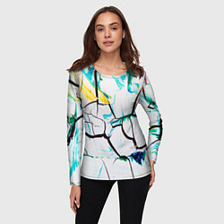 Лонгслив женский Абстракция лед, цвет: 3D-принт — фото 2