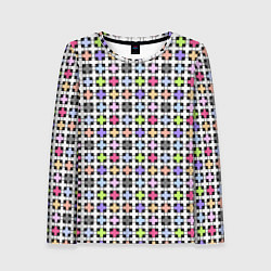 Лонгслив женский Разноцветный геометрический рисунок, цвет: 3D-принт