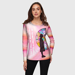 Лонгслив женский Энид Синклер - сериал Уэнсдей - яркая сторона окна, цвет: 3D-принт — фото 2