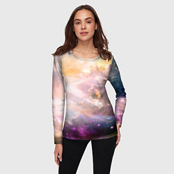 Лонгслив женский Аморфное абстрактное космическое красочное небо, цвет: 3D-принт — фото 2
