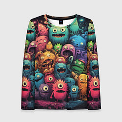 Лонгслив женский Карнавал веселых монстриков, цвет: 3D-принт