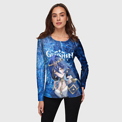 Лонгслив женский Лайла на фоне расколотого льда, цвет: 3D-принт — фото 2