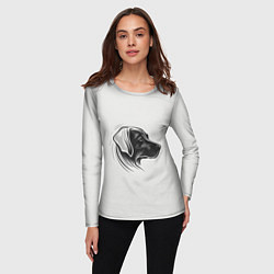 Лонгслив женский Стилизованный арт пса, цвет: 3D-принт — фото 2