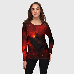 Лонгслив женский Огненный туманный космос, цвет: 3D-принт — фото 2