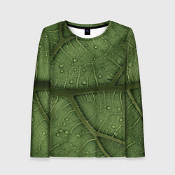 Лонгслив женский Текстура зелёной листы, цвет: 3D-принт