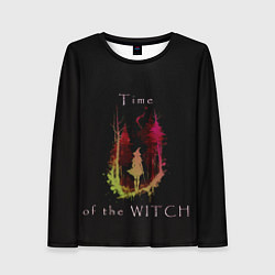 Лонгслив женский Время ведьмы - минимализм, цвет: 3D-принт