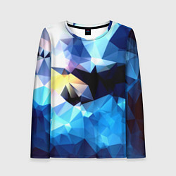 Женский лонгслив Polygon blue abstract collection