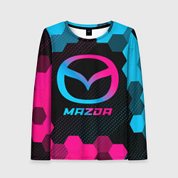 Лонгслив женский Mazda - neon gradient, цвет: 3D-принт