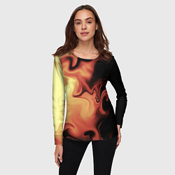 Лонгслив женский Пламя с боку, цвет: 3D-принт — фото 2