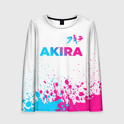 Лонгслив женский Akira neon gradient style: символ сверху, цвет: 3D-принт