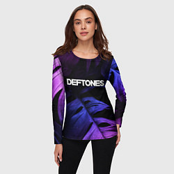 Лонгслив женский Deftones neon monstera, цвет: 3D-принт — фото 2