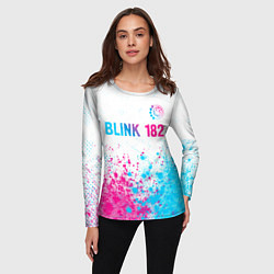 Лонгслив женский Blink 182 neon gradient style: символ сверху, цвет: 3D-принт — фото 2