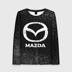 Лонгслив женский Mazda с потертостями на темном фоне, цвет: 3D-принт