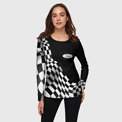 Лонгслив женский Ford racing flag, цвет: 3D-принт — фото 2
