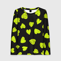 Лонгслив женский Листья - Монстера, цвет: 3D-принт