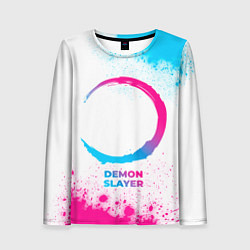 Лонгслив женский Demon Slayer neon gradient style, цвет: 3D-принт