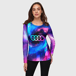 Лонгслив женский Audi неоновый космос, цвет: 3D-принт — фото 2