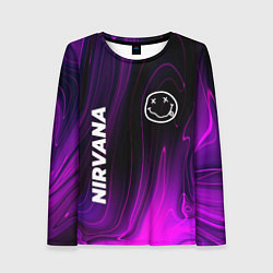 Лонгслив женский Nirvana violet plasma, цвет: 3D-принт