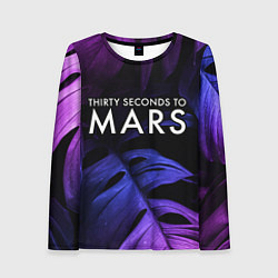 Лонгслив женский Thirty Seconds to Mars neon monstera, цвет: 3D-принт