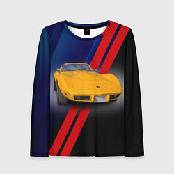 Лонгслив женский Классический спорткар Chevrolet Corvette Stingray, цвет: 3D-принт