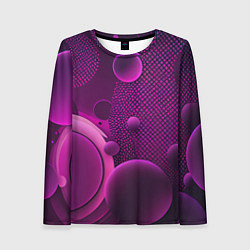 Лонгслив женский Фиолетовые шары, цвет: 3D-принт