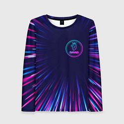 Лонгслив женский Saab neon speed lines, цвет: 3D-принт
