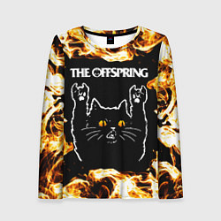 Женский лонгслив The Offspring рок кот и огонь