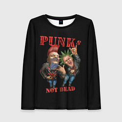 Лонгслив женский Punks Not Dead - панки хой, цвет: 3D-принт