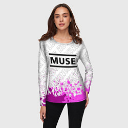 Лонгслив женский Muse rock legends: символ сверху, цвет: 3D-принт — фото 2