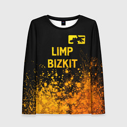 Лонгслив женский Limp Bizkit - gold gradient: символ сверху, цвет: 3D-принт