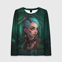 Лонгслив женский Jinx green Arcane League of Legends, цвет: 3D-принт