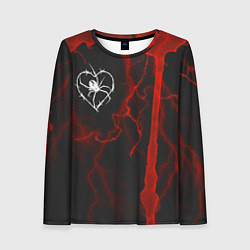 Женский лонгслив Гранж, разводы и паук