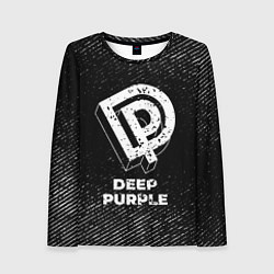 Лонгслив женский Deep Purple с потертостями на темном фоне, цвет: 3D-принт